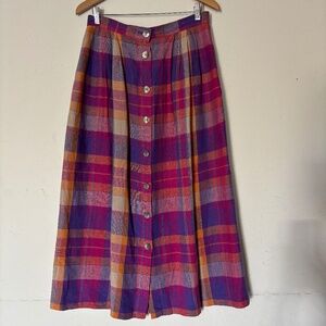 Pendleton Plaid Button-front Skirt